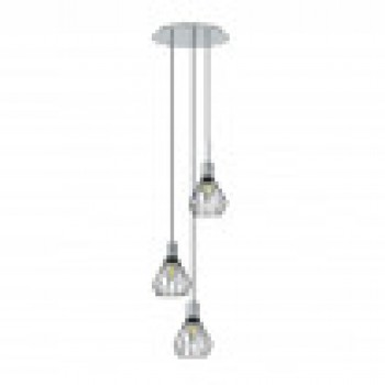 Distribuidor - Lâmpadas Diversas | Lâmpadas Modernas | COLGANTE SAN PETERSBURGO 3XE14 NEGRO/CROMO REGX30X30 CM Ref: 153593052